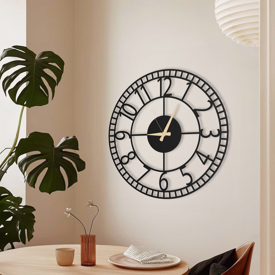 Numbers Large Wall Clock / Oversized Wall Clock / Unique Wall Clock ...