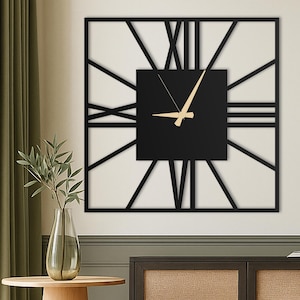 Square Large Oversized Wall Clock, Unique Modern Rectangle Wall Clock