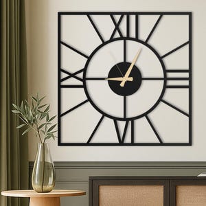 Square Large Wall Clock, Oversized Unique Wall Clock, Modern Silent Wall Clock for Living Rooms