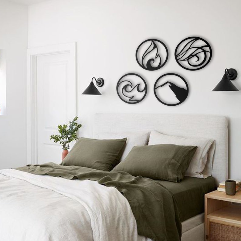 Four Elements Metal Wall Art Boho Garden Wall Decor Etsy