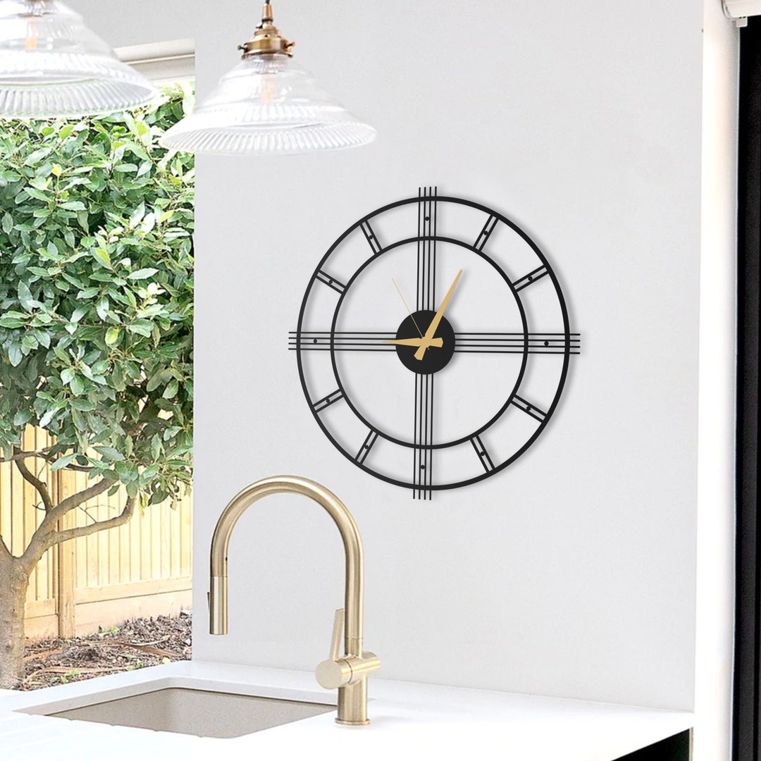 Modern Large Wall Clock, Unique Oversized Wall Clock, Silent Round ...