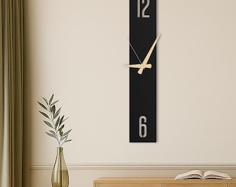 Tall Rectangle Large Unique Wall Clock, Oversized Wall Clock, Modern Silent Wall Clock for Living Rooms