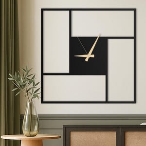 Square Large Wall Clock, Oversized Unique Wall Clock, Modern Silent Wall Clock for Living Rooms