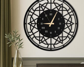 Grande horloge murale Majestique, horloge murale unique surdimensionnée, horloge murale silencieuse moderne pour salon