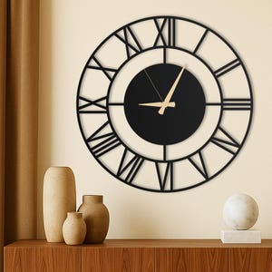 Oversized Large Wall Clock, Unique Minimal Wall Clock, Silent Metal Wall Clock