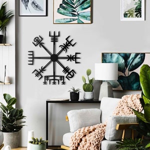 Vegvisir Metal Wall Art, Pagan Decor, Norse Pagan, Viking Decor