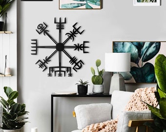 Vegvisir Metal Wall Art, Pagan Decor, Norse Pagan, Viking Decor