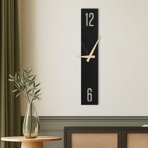 Tall Rectangle Large Wall Clock, Oversized Unique Wall Clock, Modern Silent Wall Clock for Living Rooms