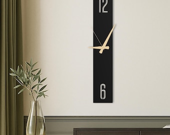 Tall Rectangle Large Wall Clock, Oversized Unique Wall Clock, Modern Silent Wall Clock for Living Rooms