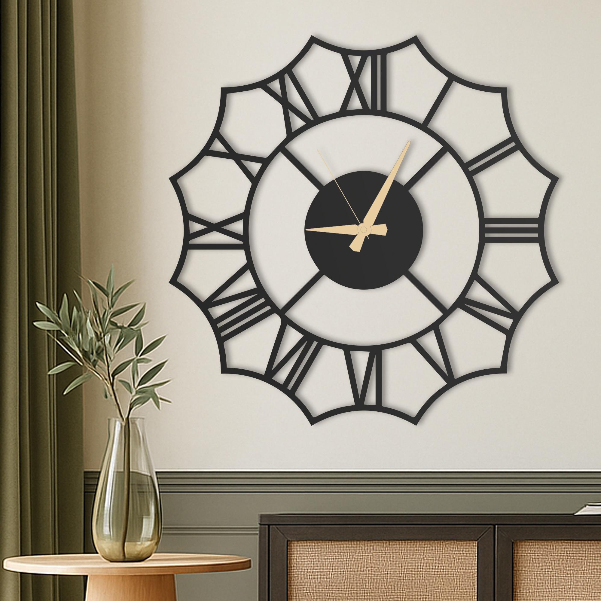 Flower Large Wall Clock, Oversized Unique Wall Clock, Modern