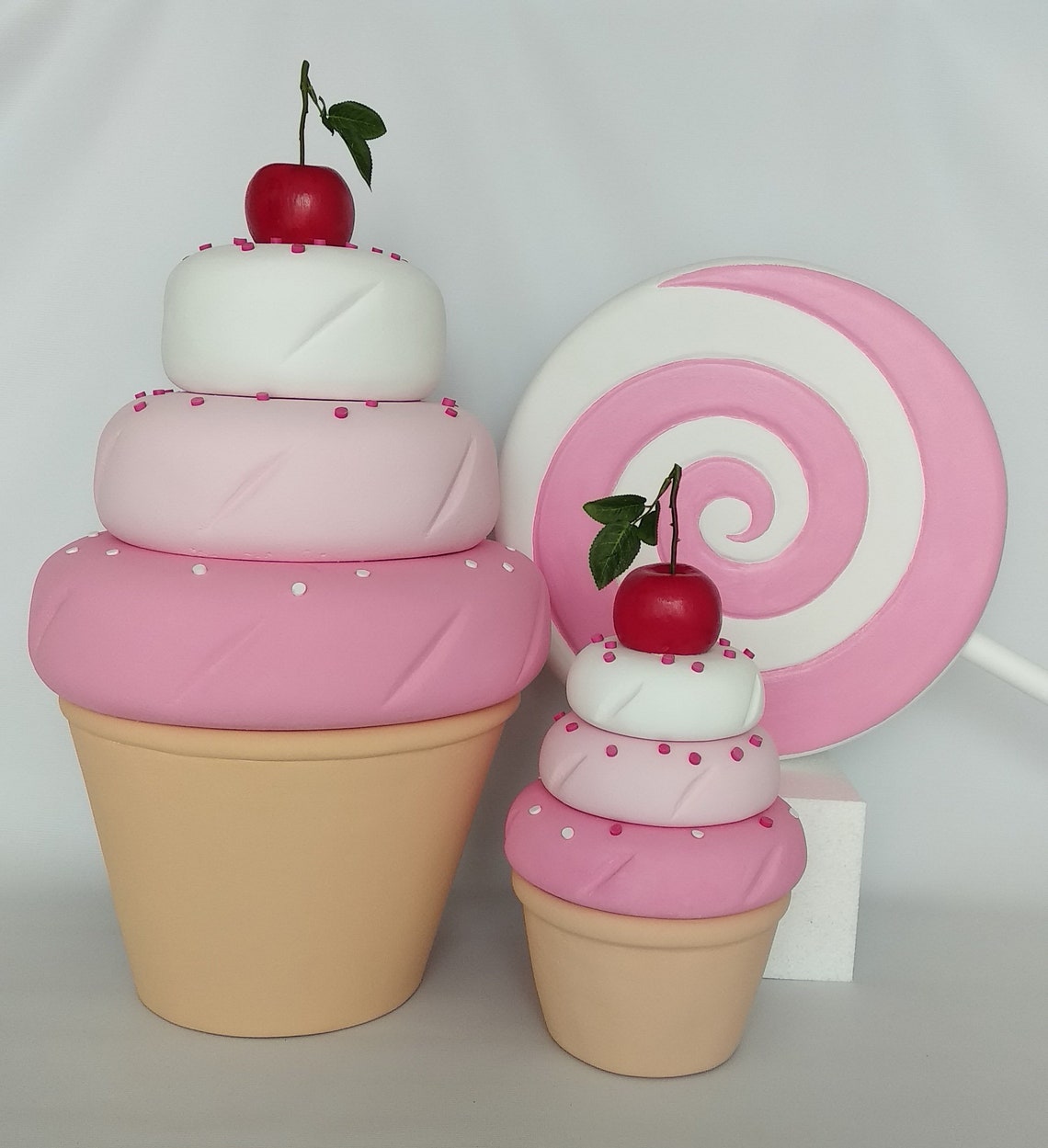 ONE 23'' Giant Cupcake with cherry props storefront Etsy