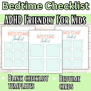 Liste de contrôle vierge pour le TDAH pour enfants, adolescents et adultes | Planification de l&#39;école à la maison, cartes de corvées, impressions pour parents | Tableaux des corvées, TDAH Clean