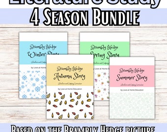 Brambly Hedge 4 Season Bundle, Homeschool Literature and Cooking Unit, Charlotte Mason style, unit studies, Spring Summer Autumn Winter