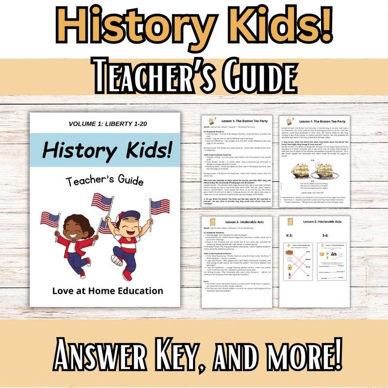 History Kids Curriculum – 20 Liberty Lessons, K-6, Homeschool Teacher's ...