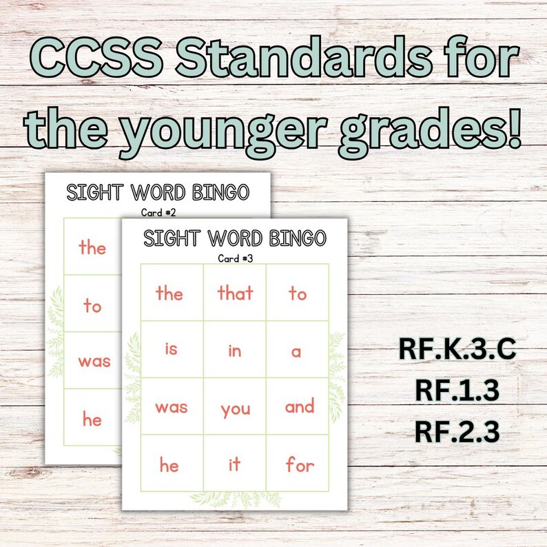 Sight Word Bingo 1 – 8 Bingo Cards for Prek and Beginning Readers ...