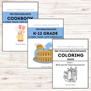 BUNDLE Renaissance History Unit | K-12 Grades | 5 Units | Homeschool History | Knights, Homeschool Lessons | Cookbooks and Literature
