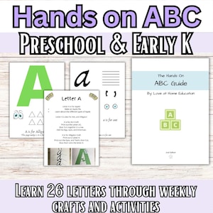 Guía práctica del abecedario: manualidades para niños en edad preescolar para cada letra del alfabeto, manualidades y actividades del abecedario para niños en edad preescolar que estudian en casa