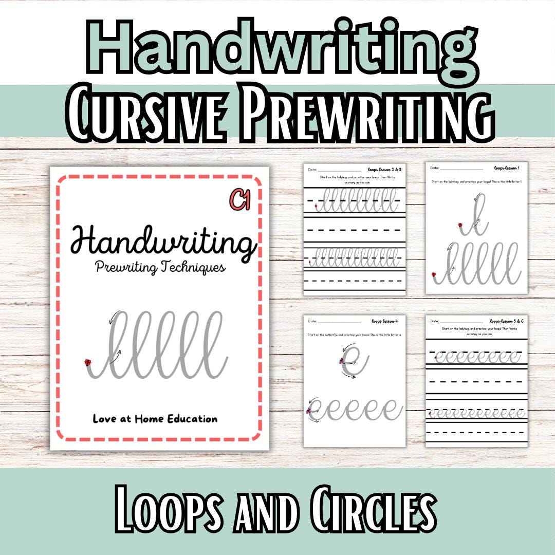 CURSIVE Prewriting Handwriting Practice: Loops and Circles Trace ...