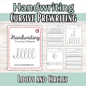 CURSIVE Prewrap Handschriftübungen: Anleitung zum Nachzeichnen und Schreiben von Schleifen und Kreisen (Digitaler Download)