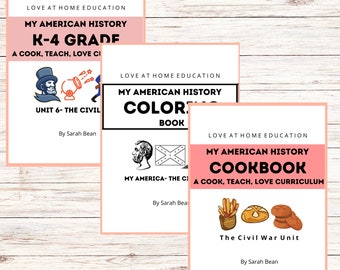 Novel History: Civil War Unit Study, My American History, (My America book series) K-4 Grades (Digital Download)