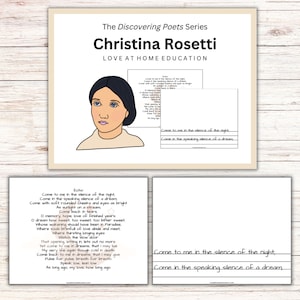 Ontdek dichters Copywork Series: Christina Rosetti | Homeschool Poëzie Theetijd | Charlotte Mason | Halloween-thee | Kopieerwerk aan huis