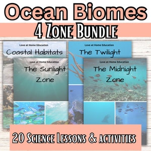 Ocean Biomes- 4 Unit Bundle | Elementary Science | Homeschool Learning Unit Studies | Homeschool Study PreK-6th Grade | Hands-On