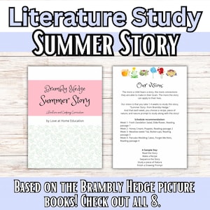 Brambly Hedge Summer Story Book Guide, Homeschool Literature and Cooking Unit, Charlotte Mason style, Summertime unit studies, Preschool