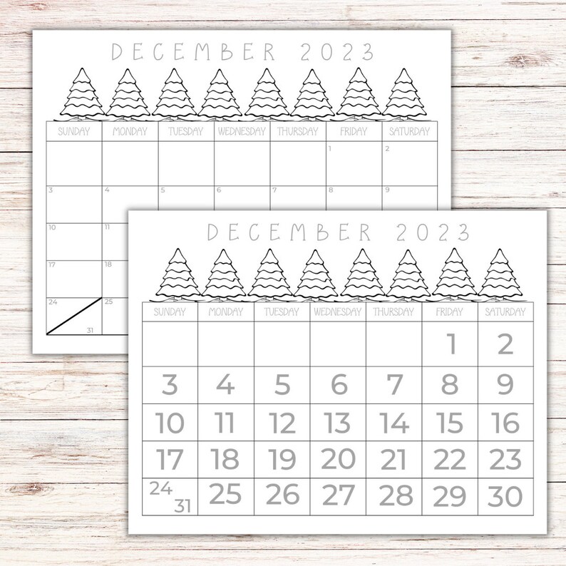BLANK DECEMBER 2023 CALENDAR PRINTABLE PDF visual data 6