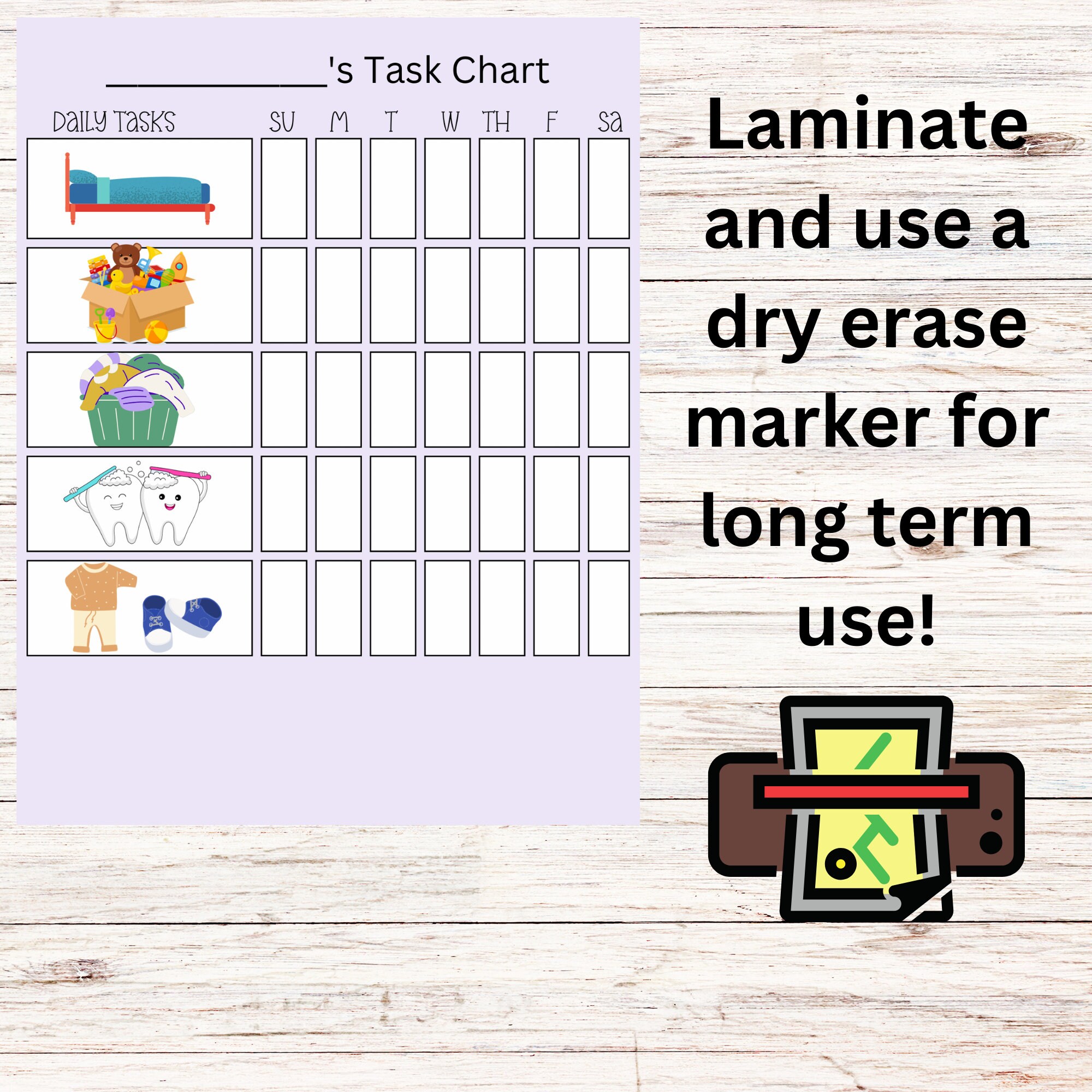 Pastel Task Charts for Toddlers Preschoolers | 5chores per Day | 4 ...