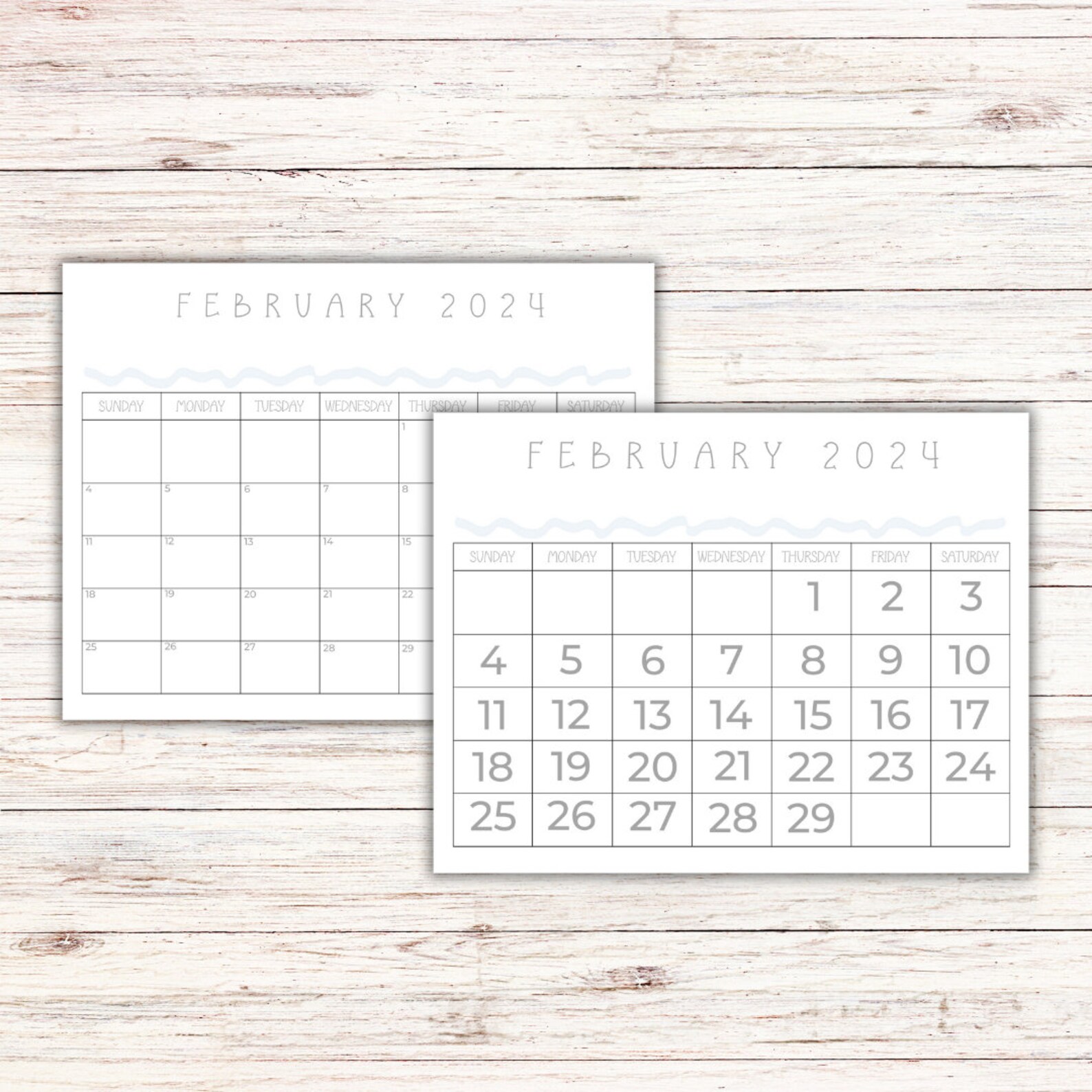 February 2024 Calendar Printable, Pdf Calendar, Traceable Calendar for