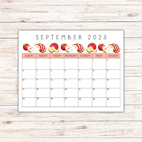 September 2023 Calendar Printable Pdf Calendar Traceable - Etsy