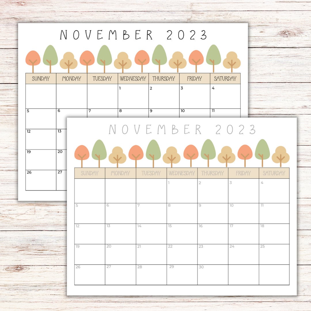 BLANK NOVEMBER 2023 CALENDAR PRINTABLE PDF visual data 5