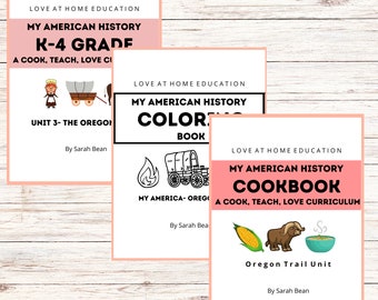 Novel History: Oregon Trail Unit Study, My American History (My America books) Homeschool History, K-4 (Digital Download)