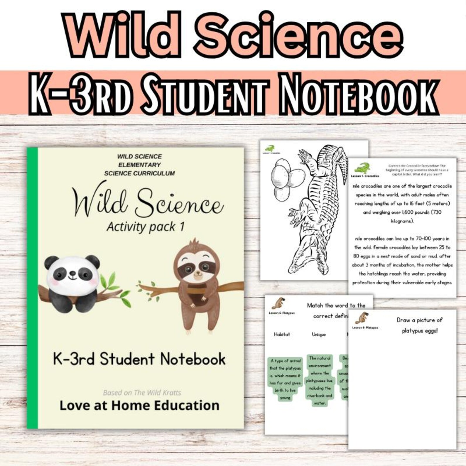 Wild Science Animal Homeschool Curriculum K-3 – Student Notebook ...