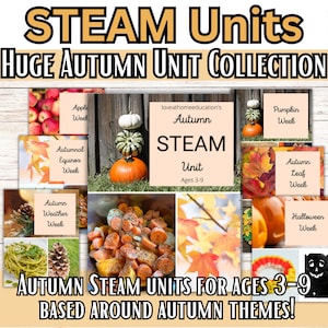 Autumn STEAM Unit for Ages 3-9, Grades Preschool-3rd Grade, STEM Education, Autumn Unit Studies for Kids and Home Educators, Fall Homeschool