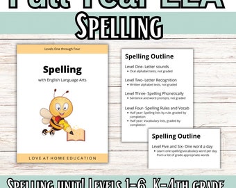 ELA Levels 1-6: Spelling Unit | Elementary Homeschool Resources | Spelling Bee | Spelling Words | K-6th Grade Homeschool Studies Curricula