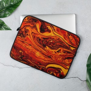 laptop sleeve 13 and 15 inch | water resistant | laptop cover and cases | macbook, ipad, chromebook and surface | orange red lava