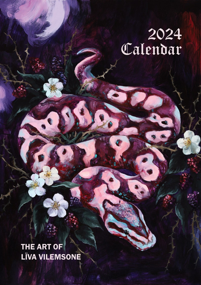 2024 Wall Calendar A4 Double Page by Artist Liva Etsy UK