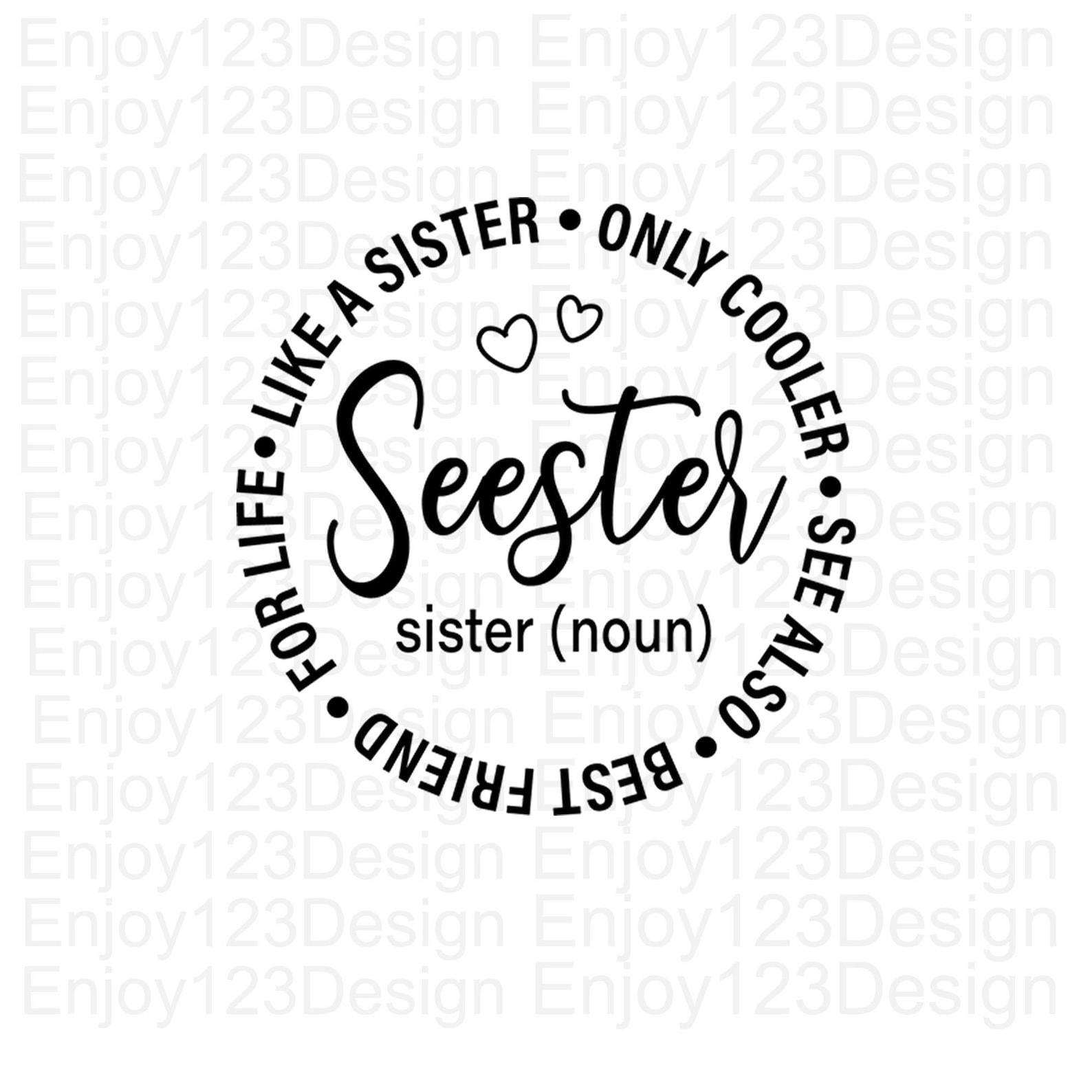 Seester Noun SVG Seester Definition SVG Cut File Digital - Etsy Finland
