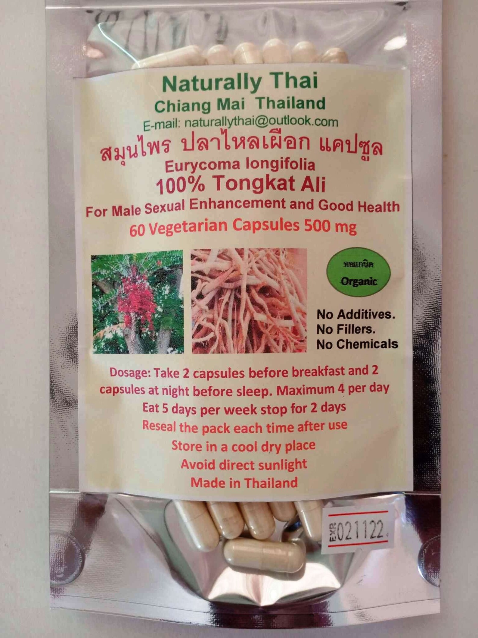 Naturally Thai Tongkat Ali 500mg x 60 Capsules Longjack Etsy