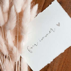 Carte postale "pour toujours" - au format paysage DIN A6 | avec bord élégant | Carte de voeux, mariage, fiançailles, amour, couple, naissance, anniversaire