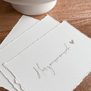 Postkarte "Herzensmensch" - im Querformat DIN A6 | mit edlem Büttenrand | Grußkarte, Hochzeit, Verlobung, Liebe, Paar, Geburt, Geburtstag