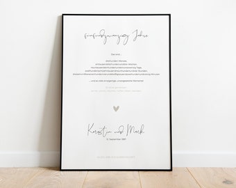 Personalisiertes Poster "25 Jahre" zur Silberhochzeit | verschiedene Größen | Hochzeit, Silberhochzeit, Familie, Glück, Liebe, Geschenk