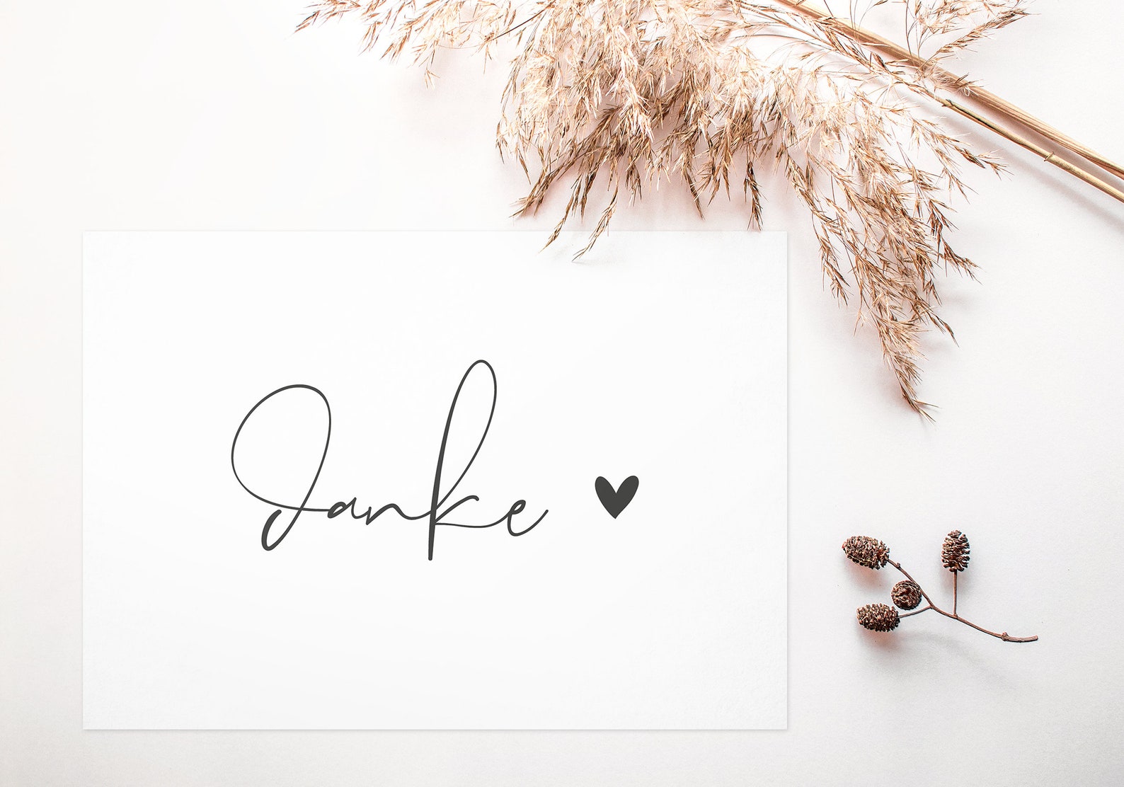 Postkarte danke von Herzen im Format DIN A6 Etsy