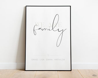 Personalized poster "WE ARE family" with first name | different sizes | Home, family, happiness, love