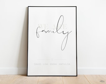 Personalized poster "WE ARE family" with first name | different sizes | Home, family, happiness, love