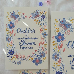 Heureux celui qui peut porter des fleurs | Ensemble de cartes postales | Imprimer en différentes tailles