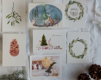 Christmas card set| 8 postcards