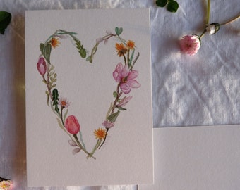 Flower heart spring | Set of cards