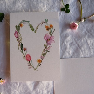 Fiore cuore primavera | Set di carte